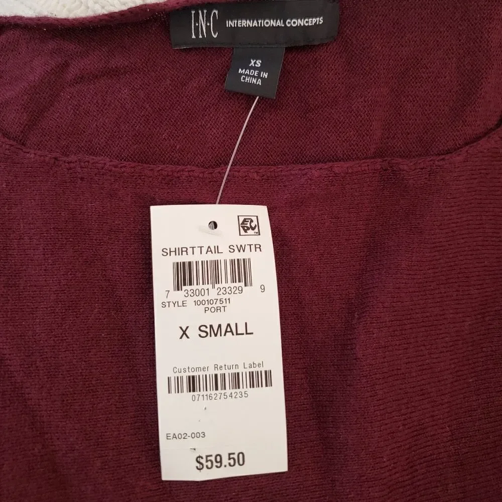Inc Shirttail Sweater